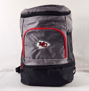 Kansas City Chiefs NFL Gray Red Backpack School Travel Bag Official Licensed